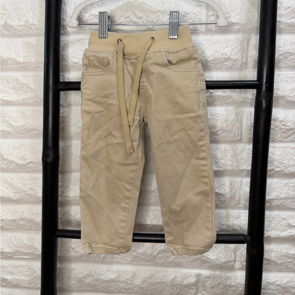 Little Bipsy Beige Drawstring Jogger Pants
